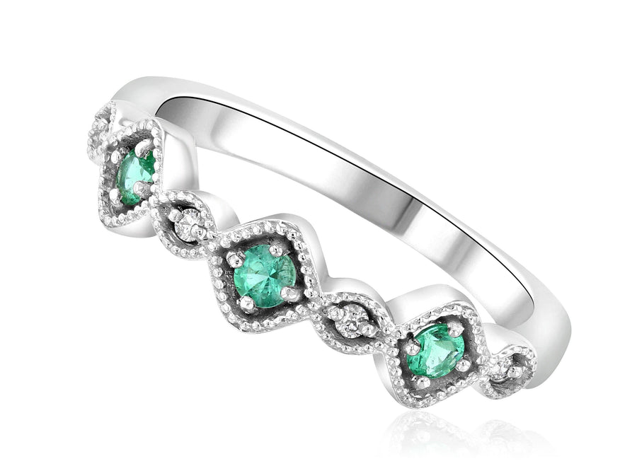 Diamond and Emerald Infinity Ring (.75 ct. tw.) - The Brothers Jewelry Co.