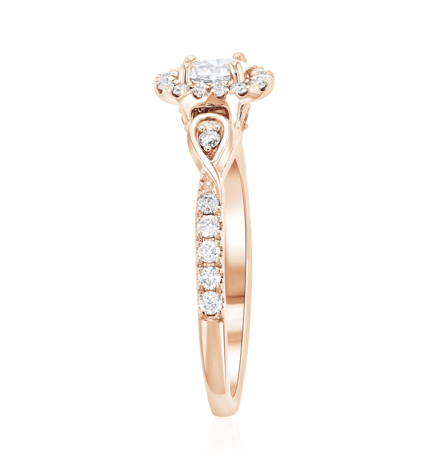 Halo Infinity Oval Diamond Engagement Ring (.56 ct. tw.) - The Brothers Jewelry Co.