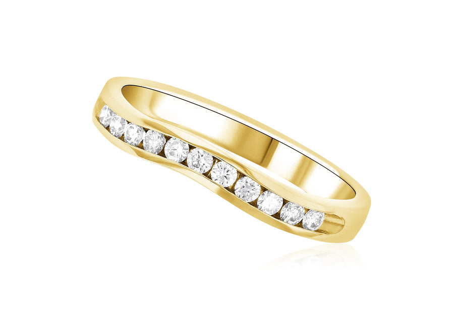 Curved Diamond Wedding Ring (1/4 ct. tw.) - The Brothers Jewelry Co.