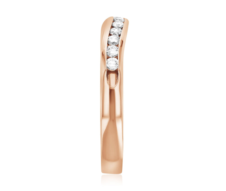 Curved Diamond Wedding Ring (1/4 ct. tw.) - The Brothers Jewelry Co.