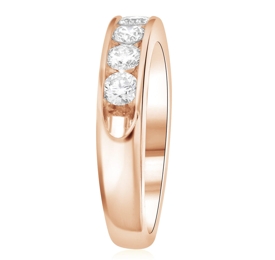 Channel Set Round Diamond Wedding Ring - The Brothers Jewelry Co.