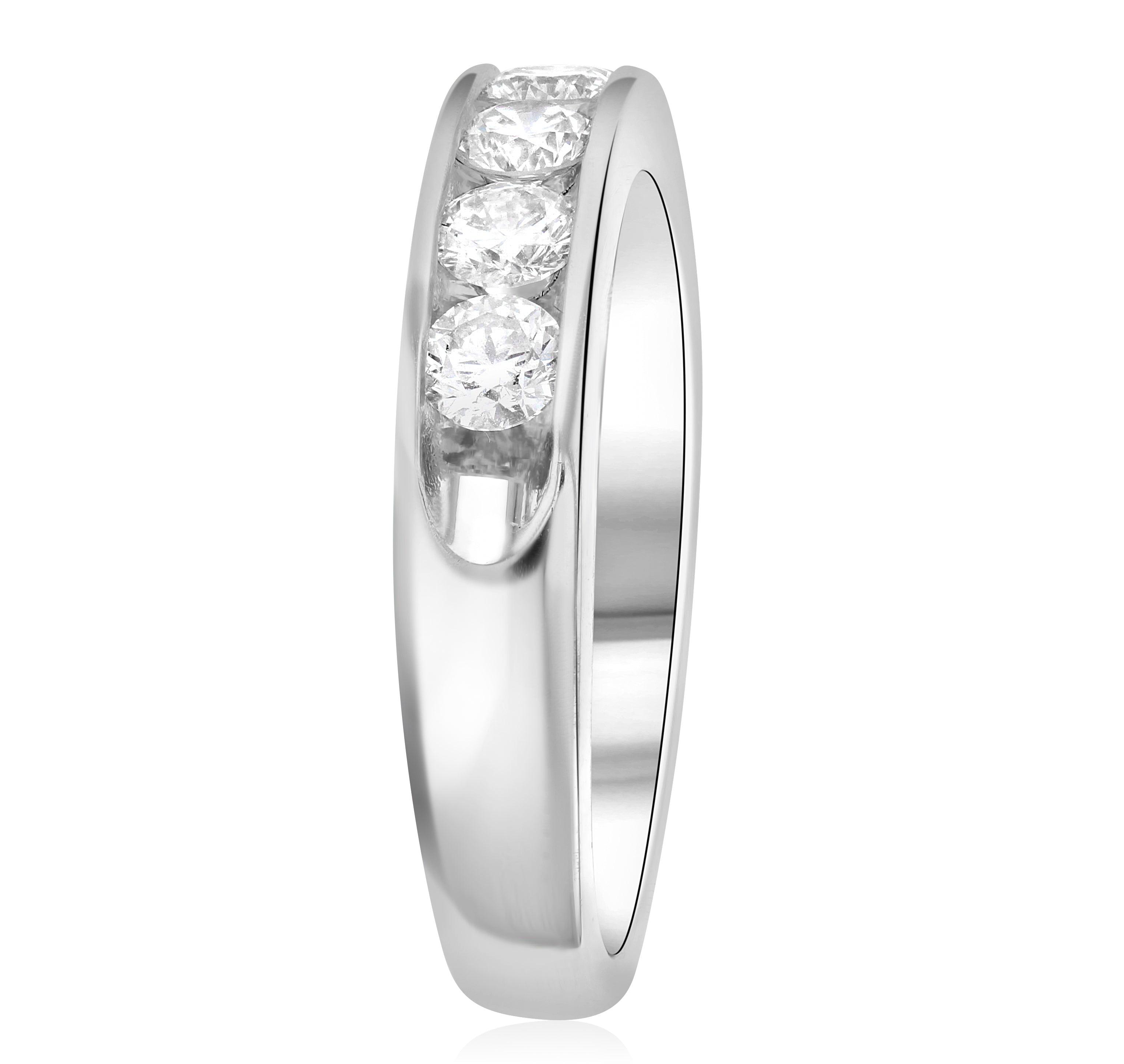 Channel Set Round Diamond Wedding Ring - The Brothers Jewelry Co.