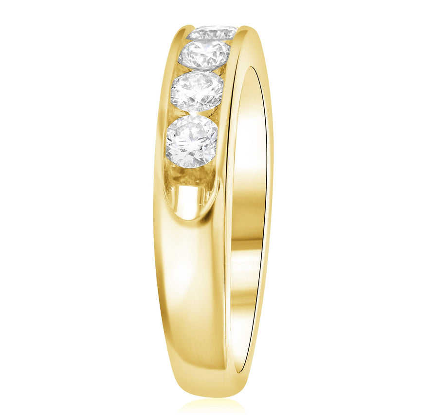 Channel Set Round Diamond Wedding Ring - The Brothers Jewelry Co.