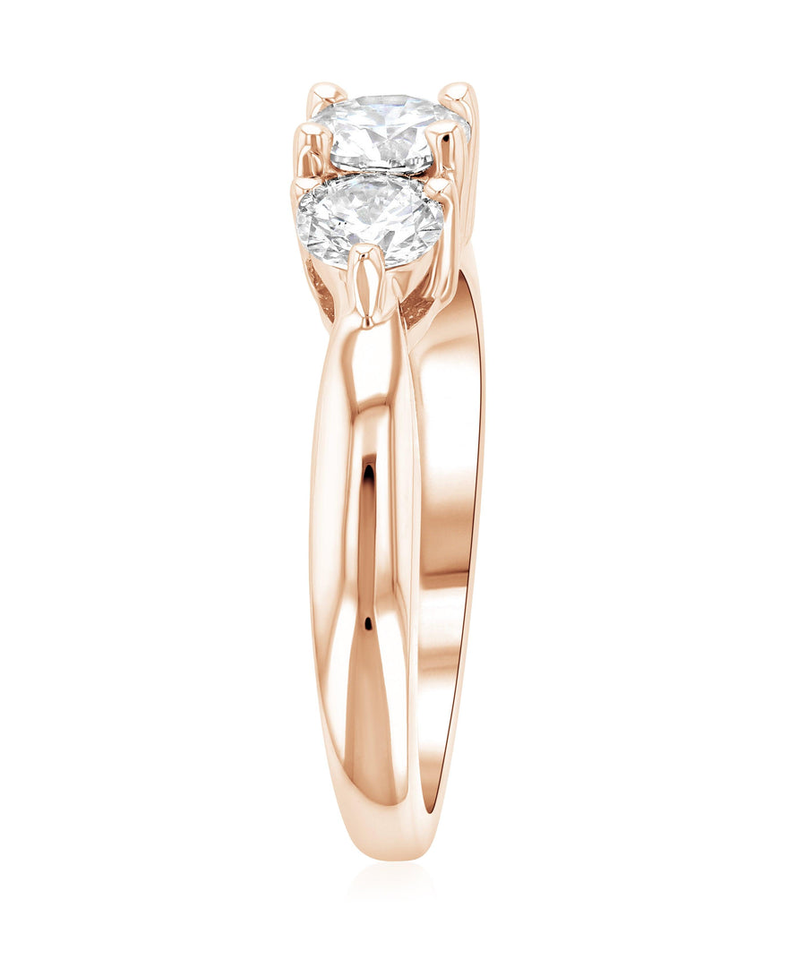 Diamond Three-Stone Shared Prong Engagement Ring (1 ct. tw.) - The Brothers Jewelry Co.