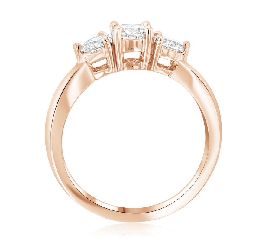 Diamond Three-Stone Shared Prong Engagement Ring (1 ct. tw.) - The Brothers Jewelry Co.