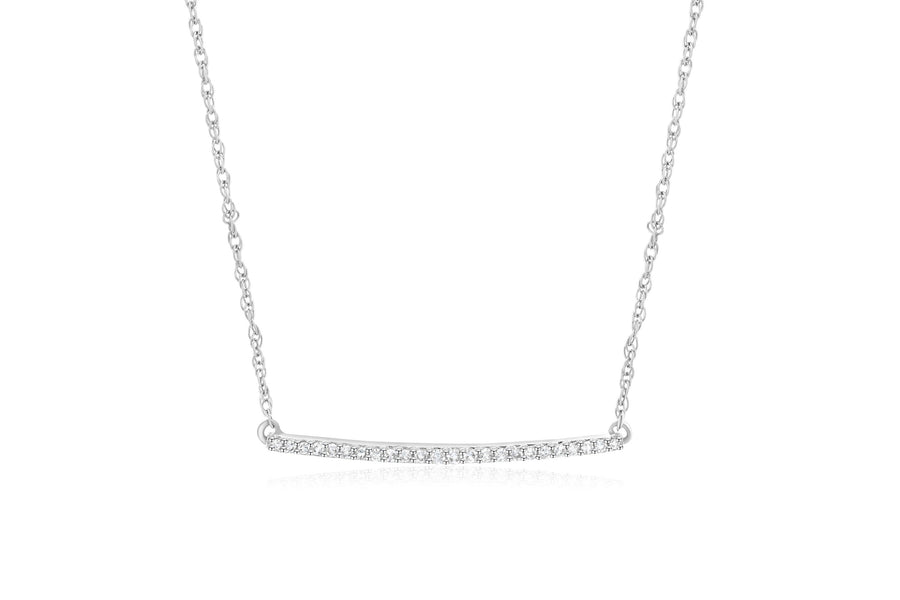 Diamond Bar Pendant Necklace - The Brothers Jewelry Co.