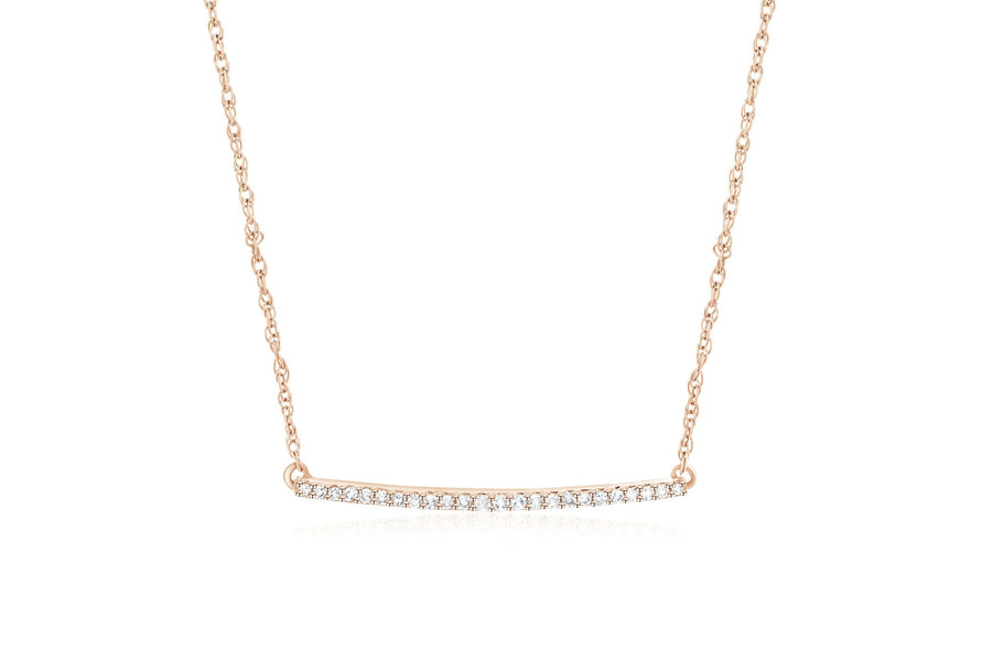 Diamond Bar Pendant Necklace - The Brothers Jewelry Co.