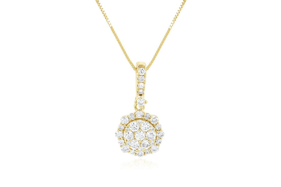 Diamond Pavè Flower Teardrop Pendant Necklace - The Brothers Jewelry Co.