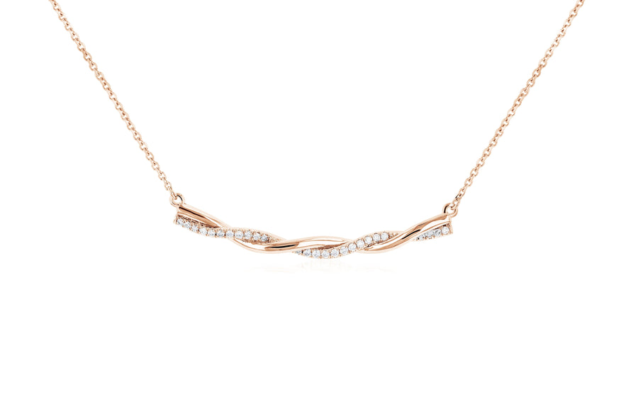 Diamond and Gold Twist Pendant Necklace - The Brothers Jewelry Co.