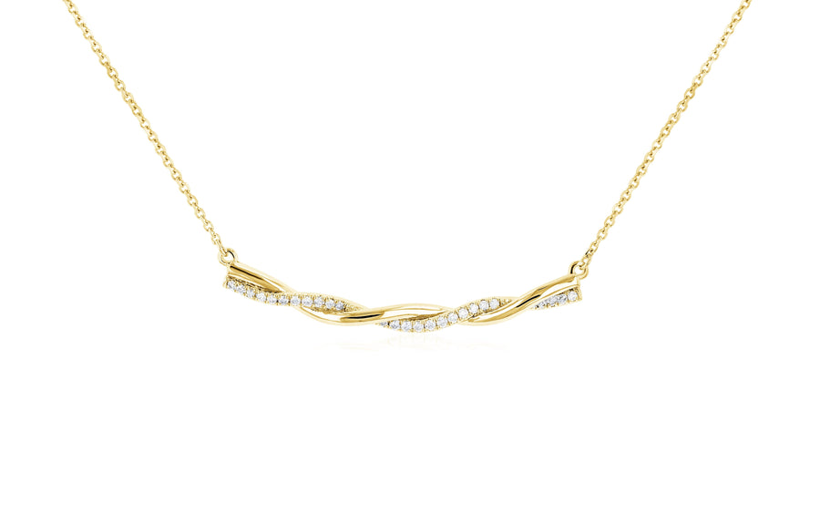 Diamond and Gold Twist Pendant Necklace - The Brothers Jewelry Co.