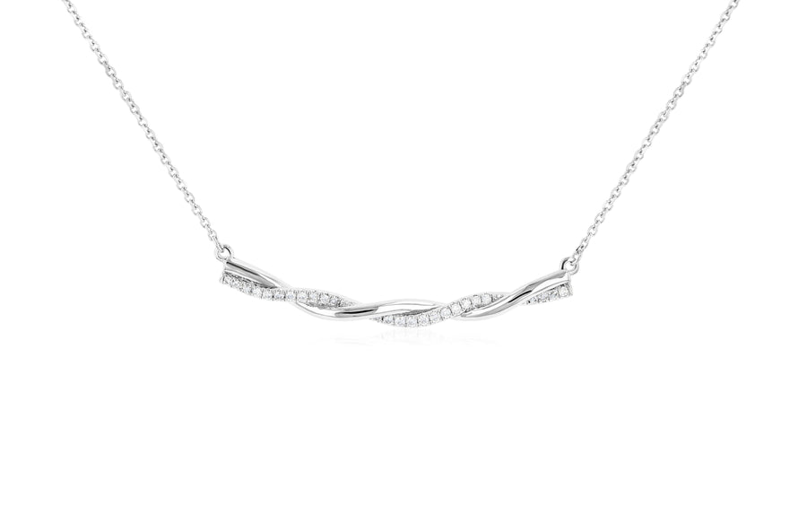 Diamond and Gold Twist Pendant Necklace - The Brothers Jewelry Co.