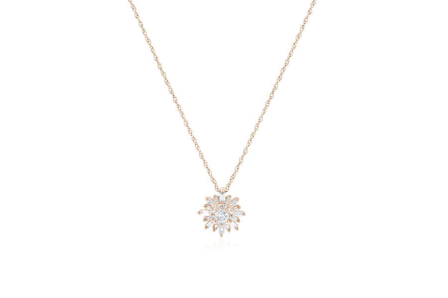 Baguette Diamond Snowflake Pendant Necklace - The Brothers Jewelry Co.