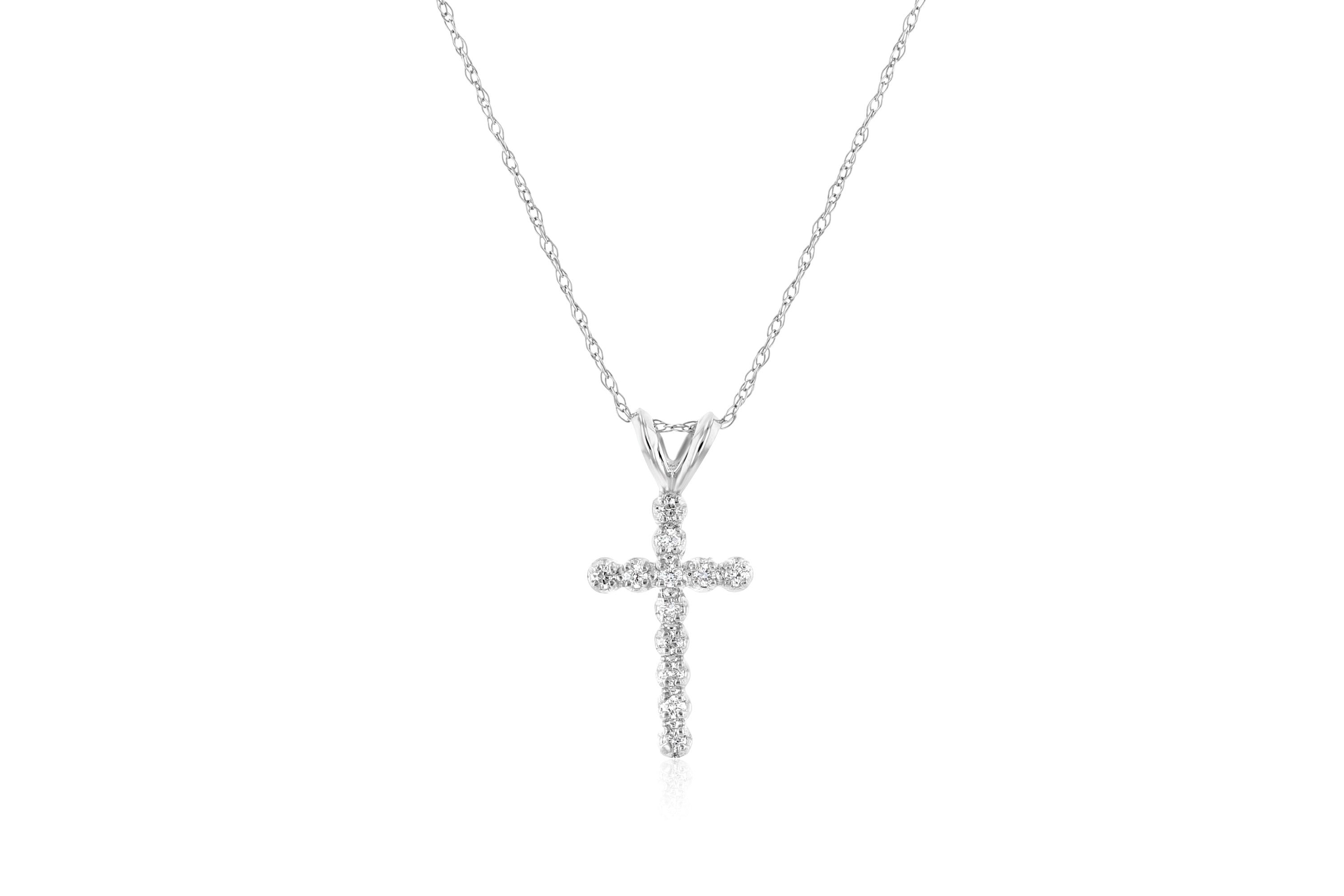 Diamond Floating Cross Pendant Necklace - The Brothers Jewelry Co.