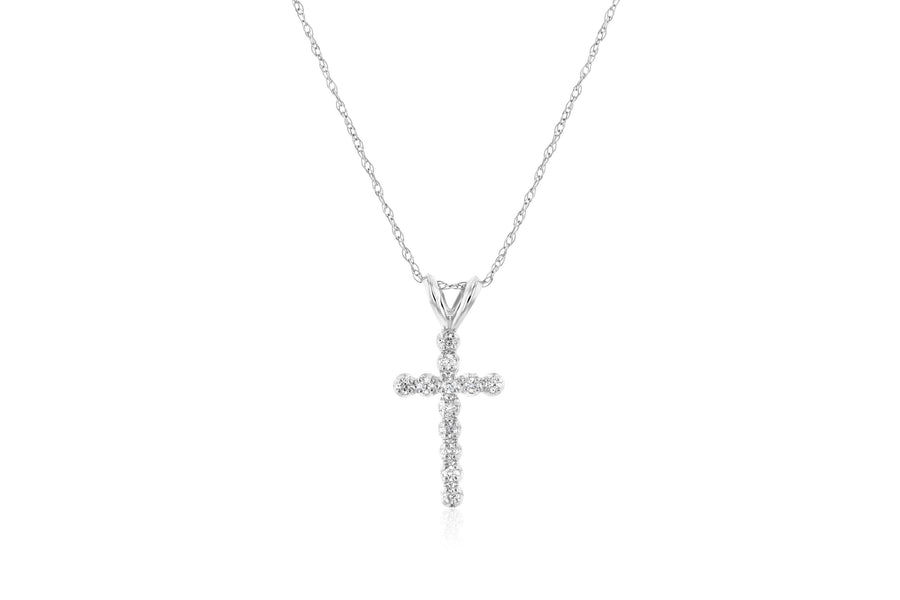 Diamond Floating Cross Pendant Necklace - The Brothers Jewelry Co.