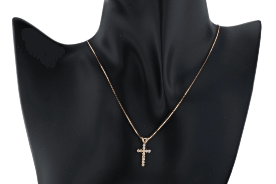 Diamond Floating Cross Pendant Necklace - The Brothers Jewelry Co.