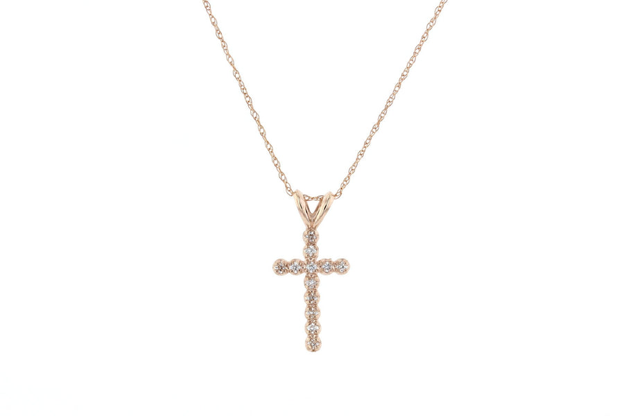 Diamond Floating Cross Pendant Necklace - The Brothers Jewelry Co.