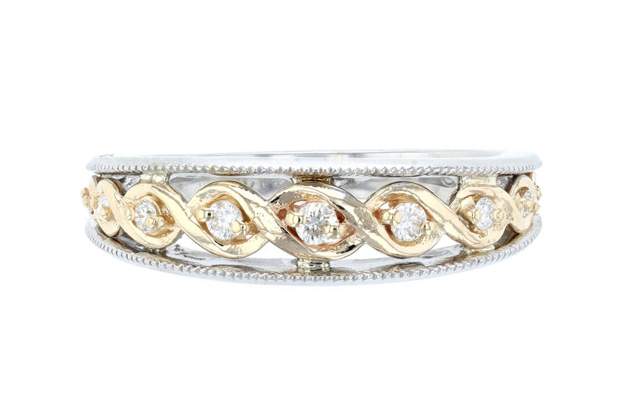 Milgrain Two-tone Infinity Diamond Fashion Ring L3845