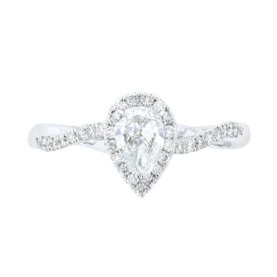 Infinity Pear Halo Diamond Engagement Ring L3879