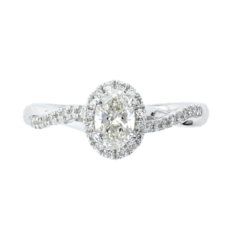 Infinity Oval Halo Diamond Engagement Ring L3880