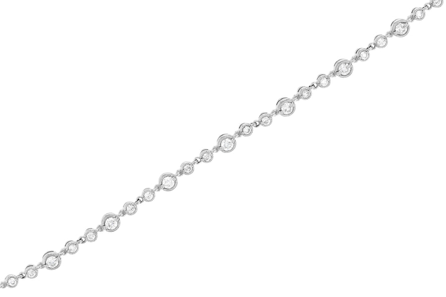 Diamond Milgrain Tennis Bracelet (1.80 ct. tw.) - The Brothers Jewelry Co.