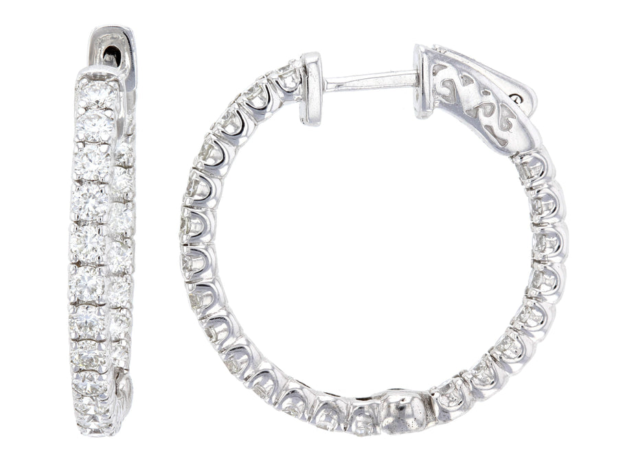Pavé Diamond Hoop Earrings - The Brothers Jewelry Co.