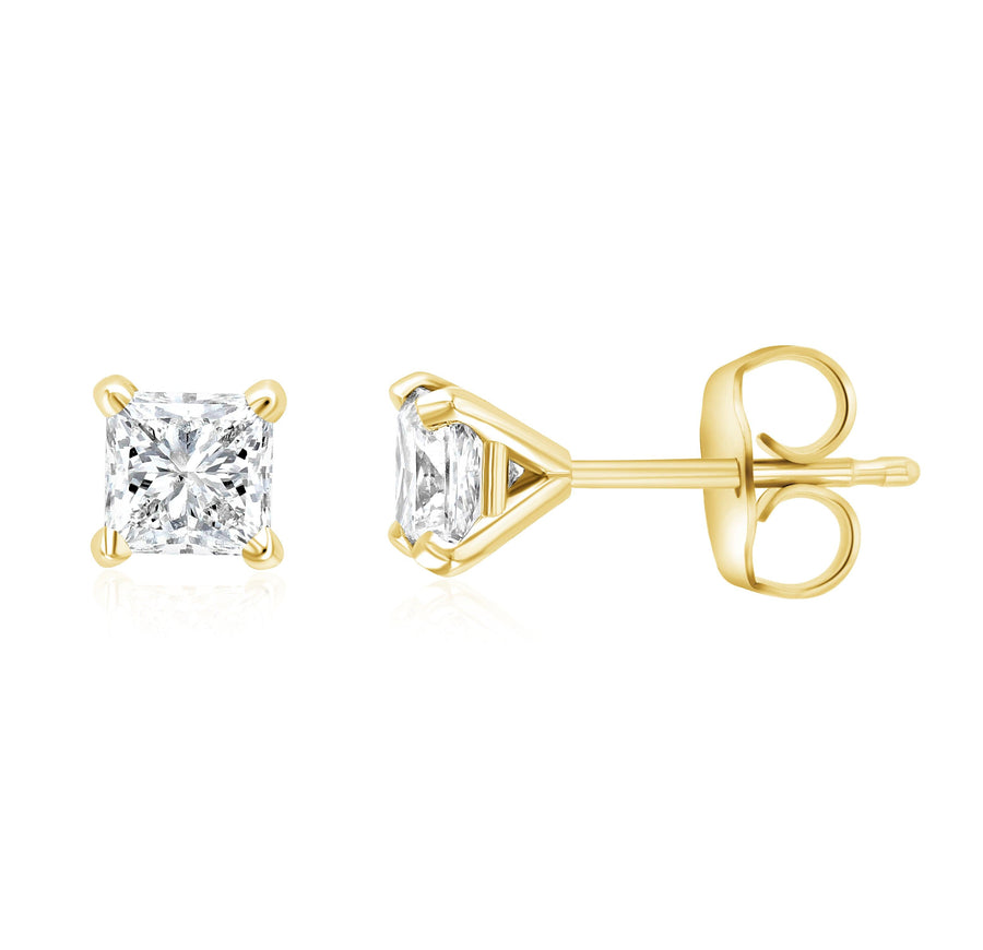 Princess Cut Diamond Stud Earrings - The Brothers Jewelry Co.