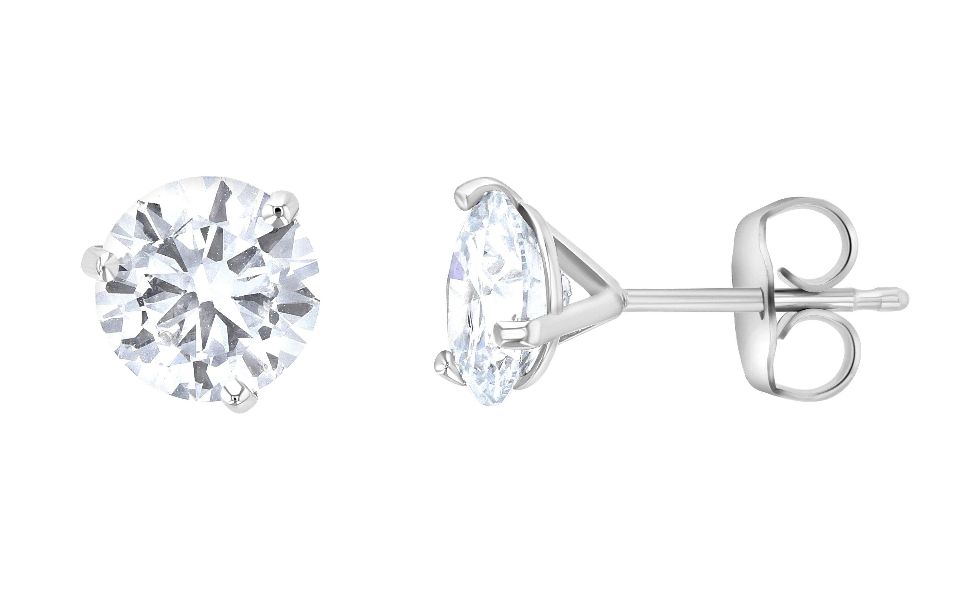 Three-Prong Lab Diamond Stud Earrings - The Brothers Jewelry Co.