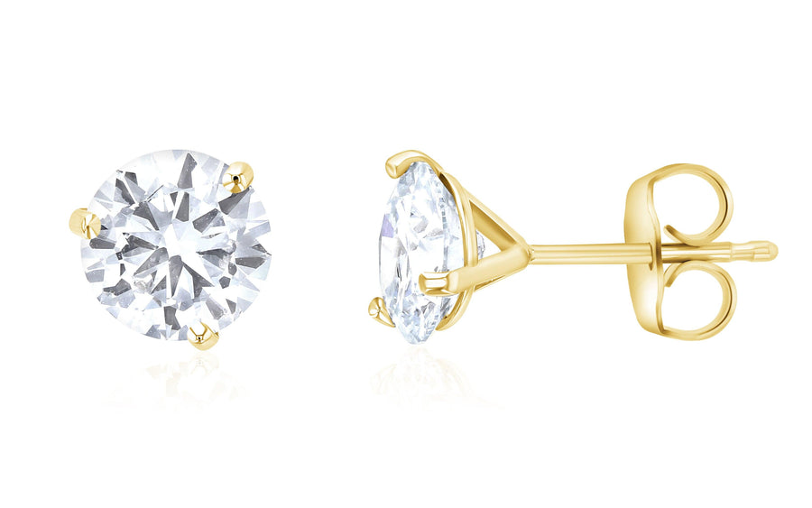 Three-Prong Lab Diamond Stud Earrings - The Brothers Jewelry Co.