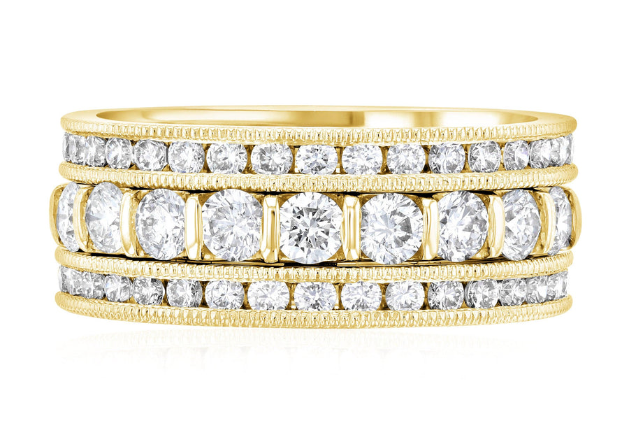 Diamond Three-Row Fashion Ring (1.35 ct. tw.) - The Brothers Jewelry Co.