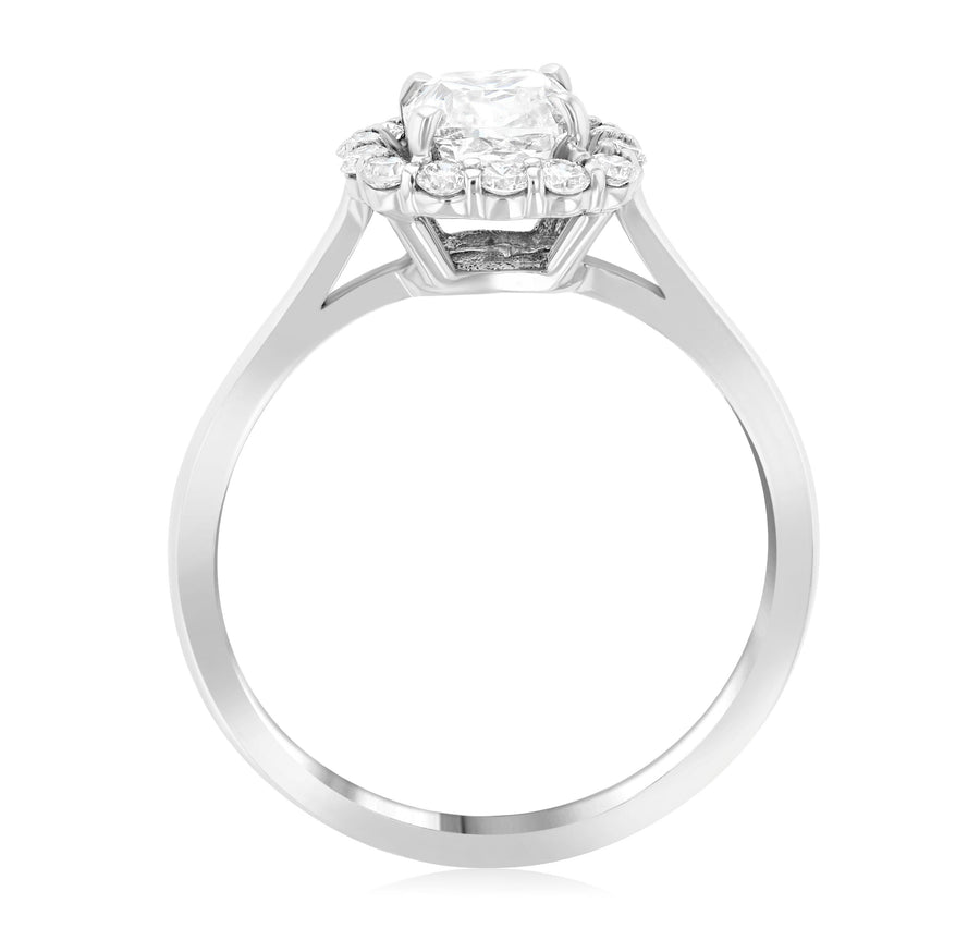 Halo Cushion Diamond Engagement Ring (1.28 ct. tw.) - The Brothers Jewelry Co.