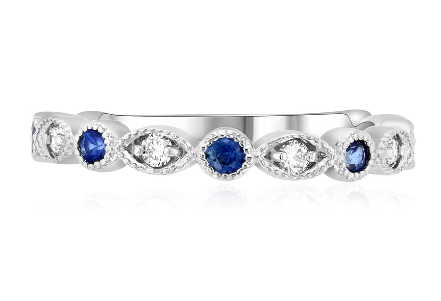 Diamond and Sapphire Infinity Fashion Ring (.50 ct. tw.) - The Brothers Jewelry Co.