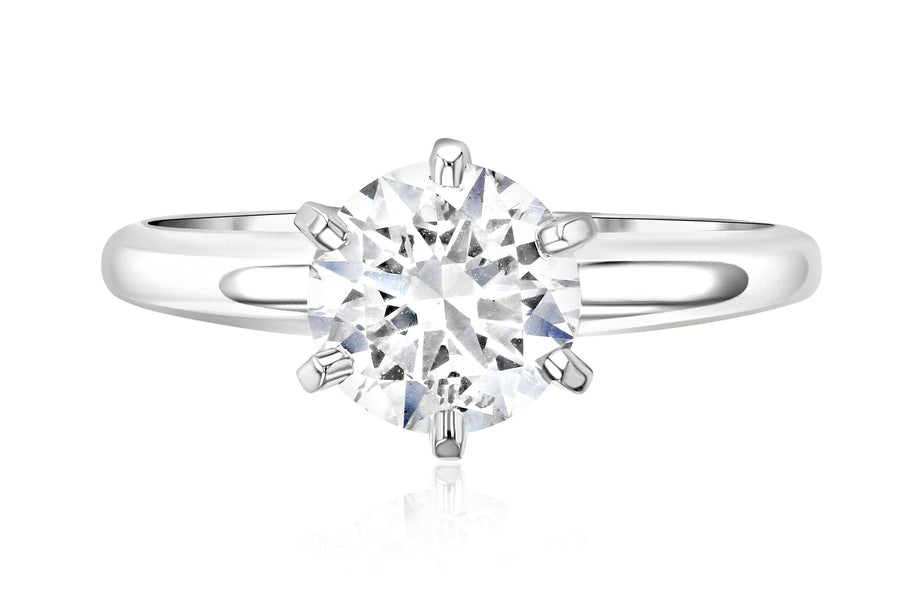 Six Prong Diamond Solitaire Engagement Ring - The Brothers Jewelry Co.