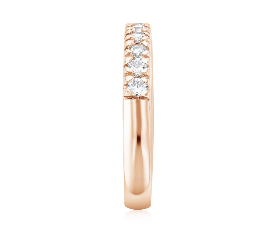 French Pavè Set Round Diamond Wedding Ring - The Brothers Jewelry Co.