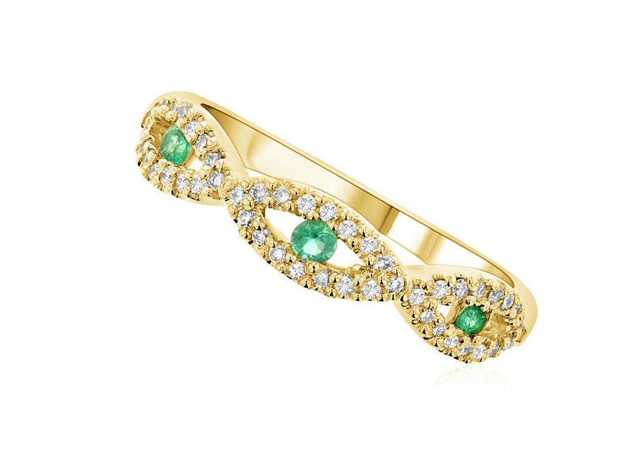 Diamond and Emerald Infinity Fashion Ring - The Brothers Jewelry Co.