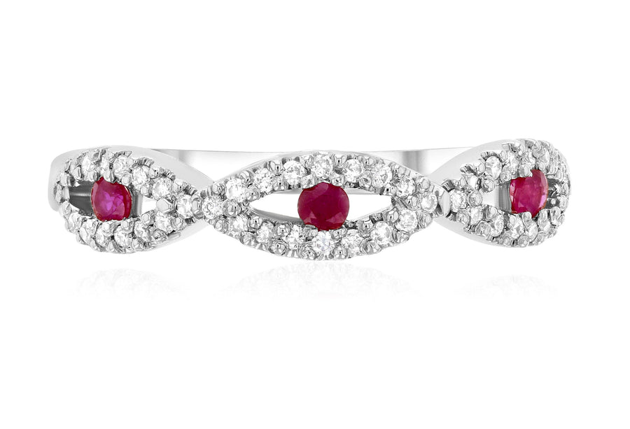 Diamond and Ruby Infinity Fashion Ring - The Brothers Jewelry Co.
