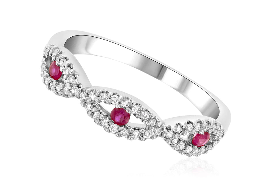 Diamond and Ruby Infinity Fashion Ring - The Brothers Jewelry Co.