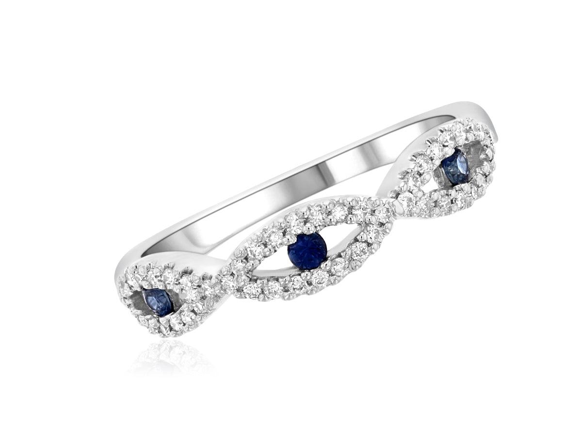 Diamond and Sapphire Infinity Fashion Ring - The Brothers Jewelry Co.