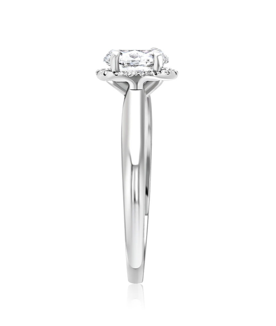 Halo Oval Diamond Engagement Ring (7/8 ct. tw.) - The Brothers Jewelry Co.
