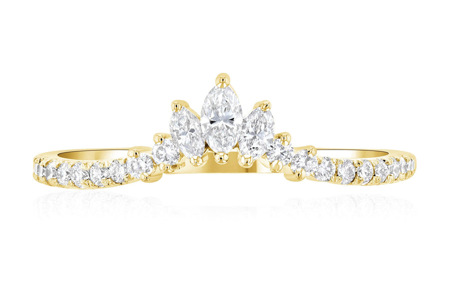Chevron Marquise Crown Diamond Ring (.42 ct. tw.) - The Brothers Jewelry Co.