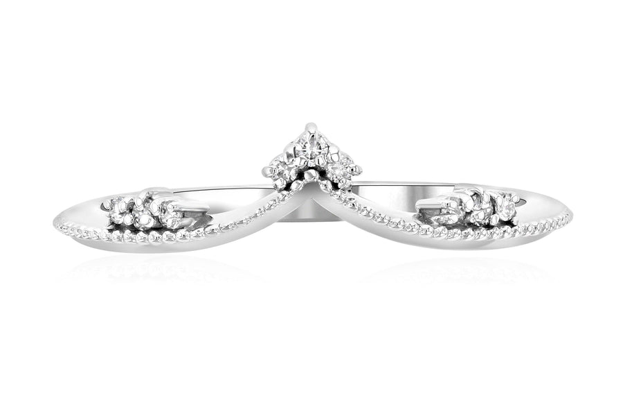 Chevron Milgrain Diamond Ring - The Brothers Jewelry Co.