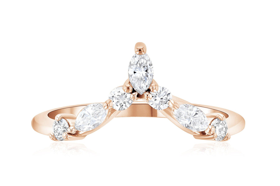Chevron Marquise Diamond Stackable Fashion Ring (.40 ct. tw.) - The Brothers Jewelry Co.
