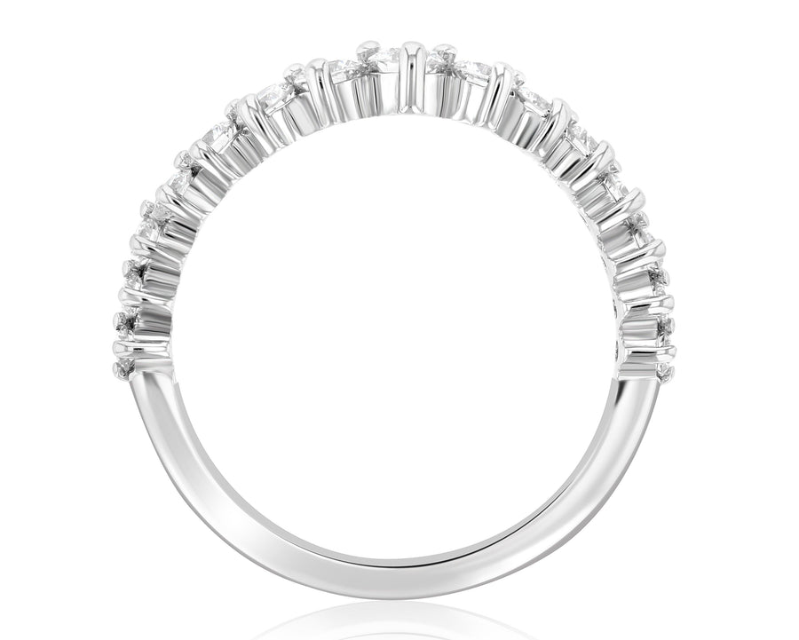 Chevron Shared Prong Diamond Ring (.77 ct. tw.) - The Brothers Jewelry Co.
