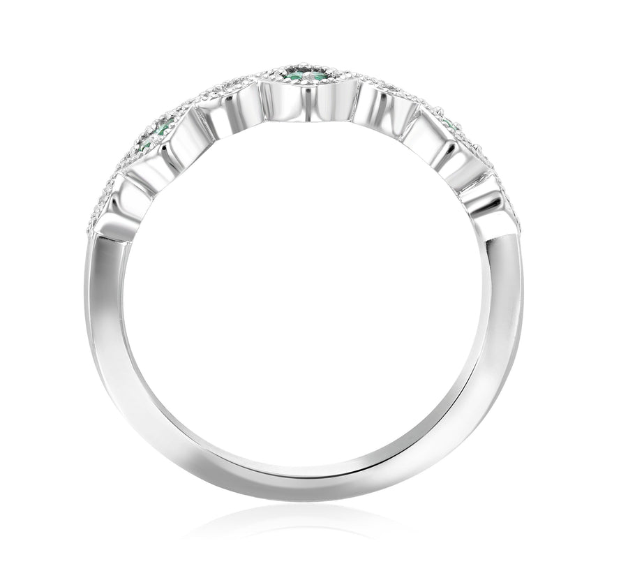 Diamond and Emerald Infinity Ring (.75 ct. tw.) - The Brothers Jewelry Co.