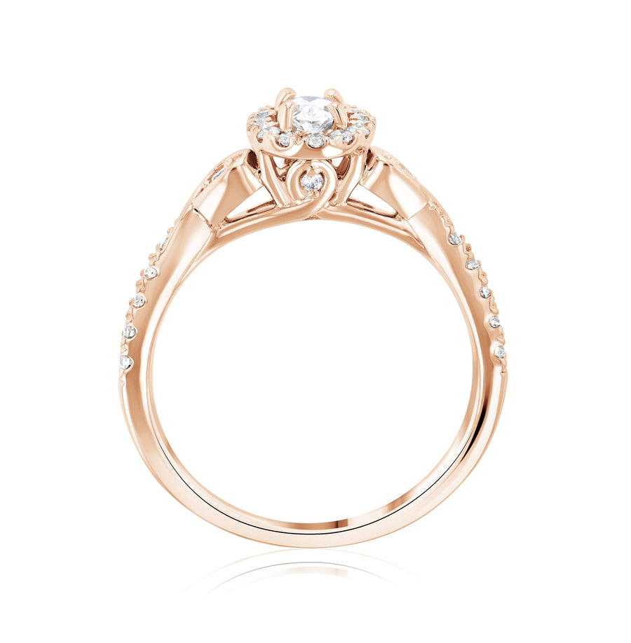 Halo Infinity Oval Diamond Engagement Ring (.56 ct. tw.) - The Brothers Jewelry Co.