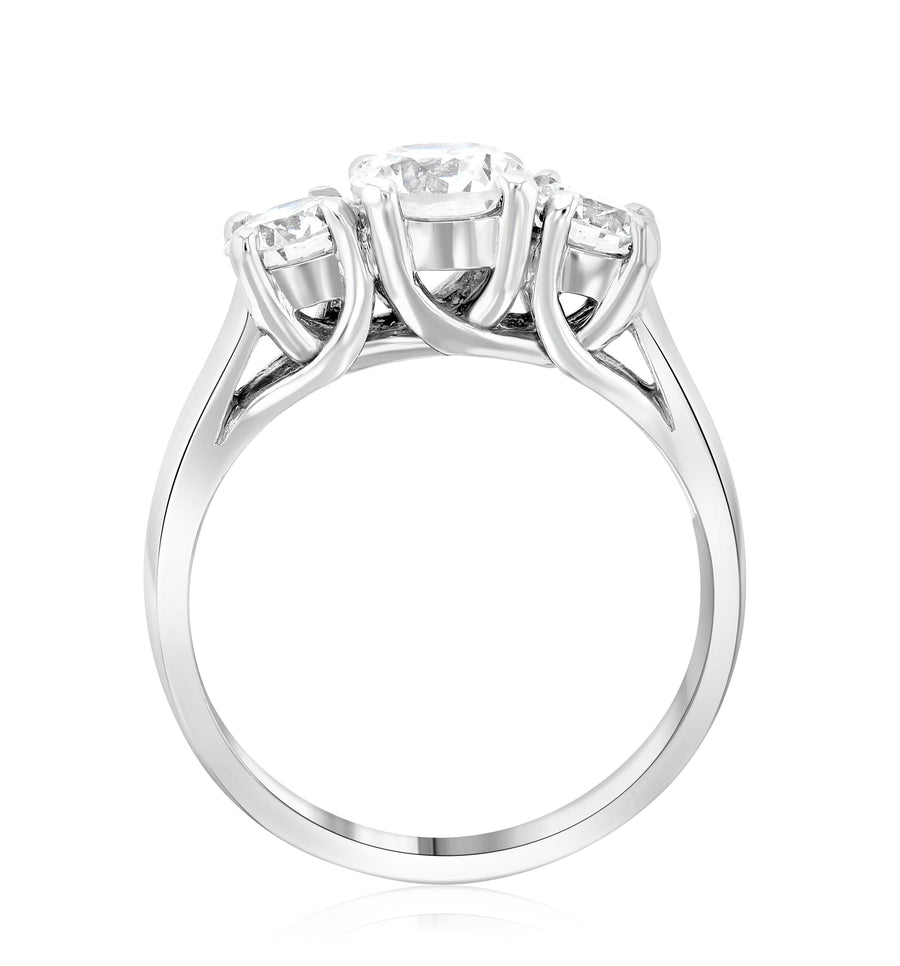 Diamond Three-Stone Shared Prong Engagement Ring (1.50 ct. tw.) - The Brothers Jewelry Co.