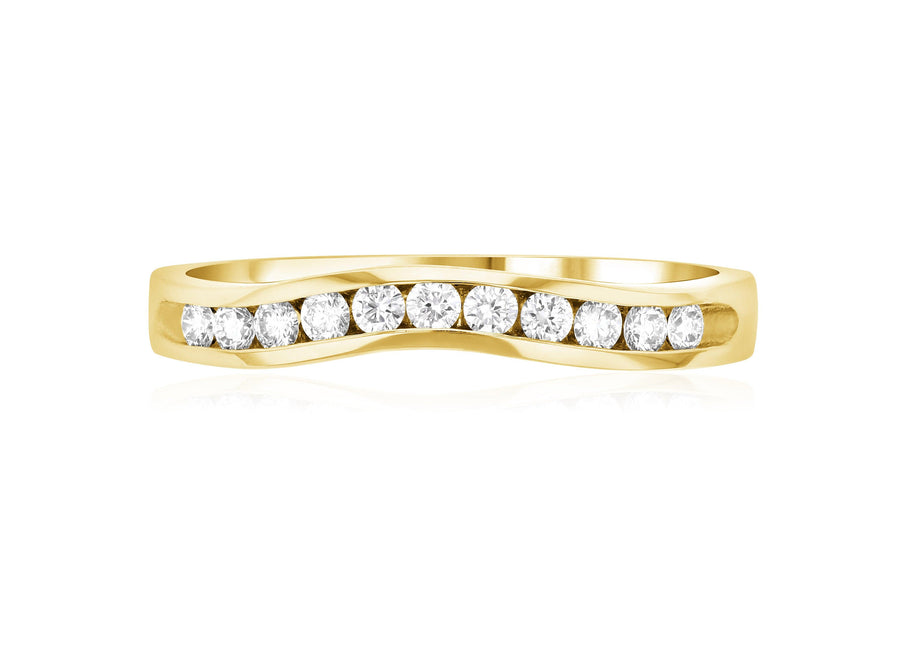 Curved Diamond Wedding Ring (1/4 ct. tw.) - The Brothers Jewelry Co.