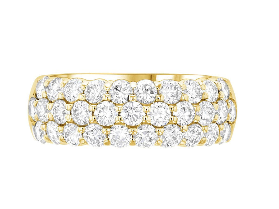 Pavé Diamond Three-Row Anniversary Ring (2 ct. tw.) - The Brothers Jewelry Co.