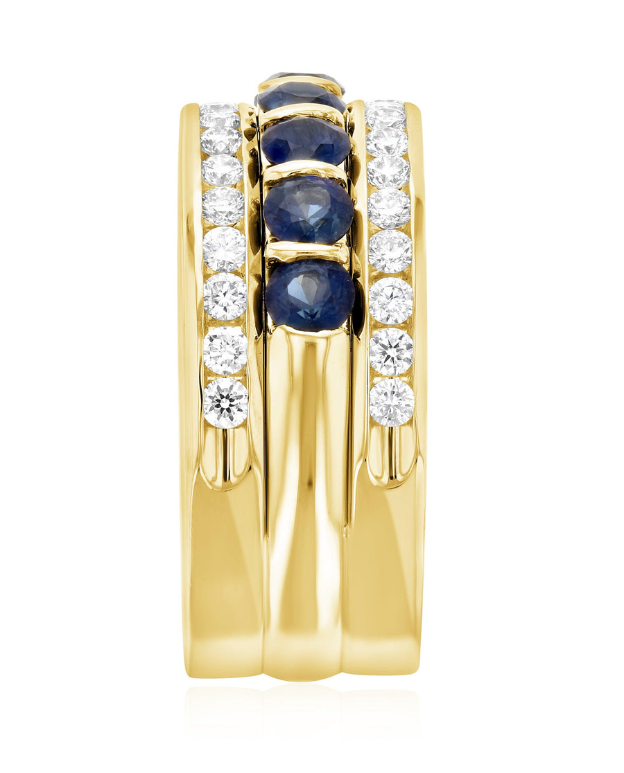 Diamond and Sapphire Anniversary Ring Stack (1.60 ct. tw.) - The Brothers Jewelry Co.