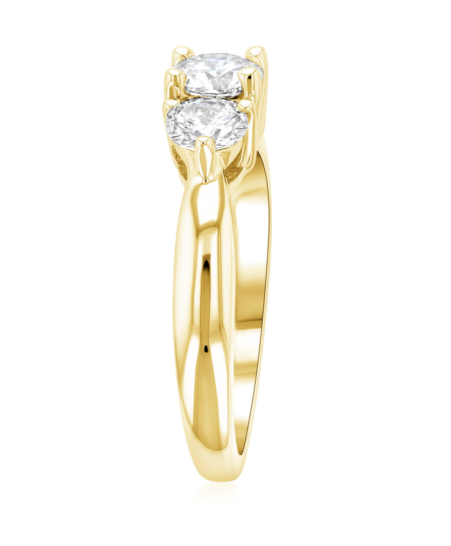 Diamond Three-Stone Shared Prong Engagement Ring (1 ct. tw.) - The Brothers Jewelry Co.