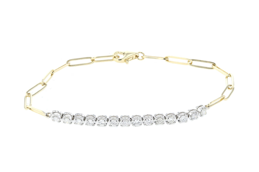 Diamond Tennis Bracelet in Two-Tone 14kt Gold Chain-link